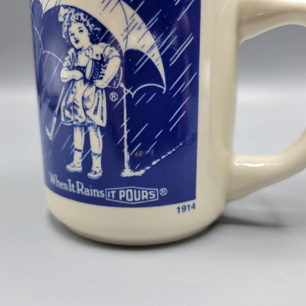 Morton Salt Vintage Mug Set Of 4 Ceramic Coffee Cups 1914 1921 1956 1968 Designs - Picture 13 of 16